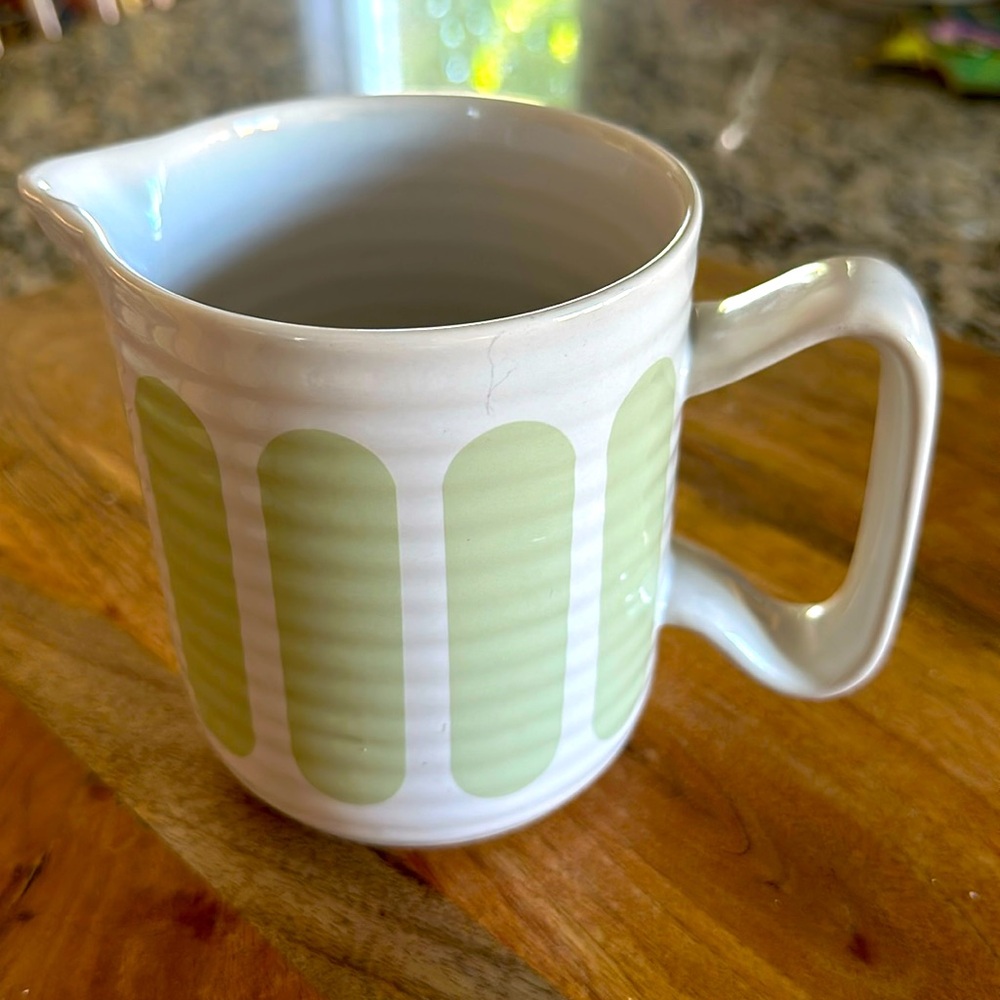 Crate&Barrel Elsa Green light color block Milk pitcher/creamer